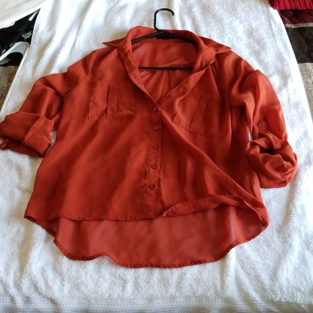 Sheer burnt Orange shirt